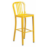 Flash Furniture Yellow Metal Outdoor Stool,30" CH-61200-30-YL-GG