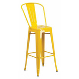 Flash Furniture Yell Metal Outdoor Stool,30" CH-31320-30GB-YL-GG