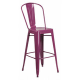 Flash Furniture Purp Metal Outdoor Stool,30" ET-3534-30-PUR-GG