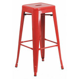 Flash Furniture Red Backless Metal Stool,30" CH-31320-30-RED-GG