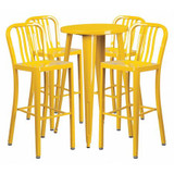 Flash Furniture Yellow Metal Bar Set,24RD CH-51080BH-4-30VRT-YL-GG