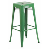 Flash Furniture Green Backless Metal Stool,30" CH-31320-30-GN-GG