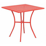 Flash Furniture Red Patio Table,28SQ CO-5-RED-GG