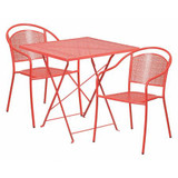 Flash Furniture Red Fold Patio Set,28SQ CO-28SQF-03CHR2-RED-GG