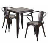 Flash Furniture Antique Metal Table Set,23.75SQ CH-31330-2-70-BQ-GG