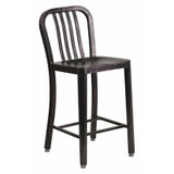 Flash Furniture Antiq Metal Outdoor Stool,24" CH-61200-24-BQ-GG