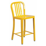 Flash Furniture Yellow Metal Outdoor Stool,24" CH-61200-24-YL-GG