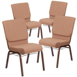 Flash Furniture Caramel Fabric Church Chair,PK4 4-FD-CH02185-CV-BN-BAS-GG
