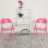 Flash Furniture Bubblegum Pink Folding Chair,PK4 4-HF3-PINK-GG