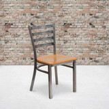 Flash Furniture Clear Ladder Chair-Nat Seat,PK2 2-XU-DG694BLAD-CLR-NATW-GG