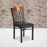 Flash Furniture Bk/Chy Vert Chair-Black Seat,PK2 2-XU-DG-60618-CHY-BLKV-GG