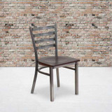 Flash Furniture Clear Ladder Chair-Wal Seat,PK2 2-XU-DG694BLAD-CLR-WALW-GG