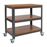 Flash Furniture Mobile Bookcase/Cart,Livingston,Brown NAN-JN-2522B3-GG