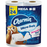 Charmin Ultra Soft Toilet Paper (6 Mega Rolls) 30772088081 Pack of 4 603200