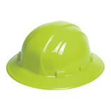 Erb Safety Full Brim,Ratchet Hat,Hi Vis,Lime 19920L