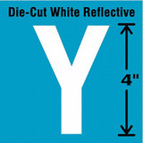 Stranco Die-Cut Refl. Letter Label,Y,4In H,PK5 DWR-4-Y-5