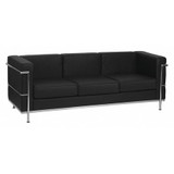 Flash Furniture Leather Sofa,Removable Cushion,Black ZB-REGAL-810-3-SOFA-BK-GG