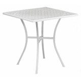 Flash Furniture White Patio Table,28SQ CO-5-WH-GG