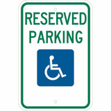 Brady Handicap Parking Sign,18"H,12"W,Alum 103748