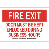 Brady Fire Exit Sign,7X10",Red/White 127232