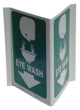 Brady Eye Wash Sign,12X18",Wht/Grn,Ps,Eng 80704