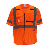 Milwaukee Tool Safety Vest,Polyester,Orange,2XL/3XL 48-73-5147