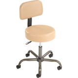 Interion Antimicrobial Vinyl Medical Stool with Backrest Beige