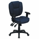 Flash Furniture Navy Mid-Back Task Fab Chair GO-930F-NVY-ARMS-GG