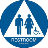 Brady Sign,Restroom,12X12",White/Blue 106184