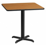 Flash Furniture Natural Lam Table Top,Sqr w/X-Base,30" XU-NATTB-3030-T2222-GG