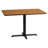 Flash Furniture Natural Lam Table,Rect w/X-Base,24"x42" XU-NATTB-2442-T2230-GG