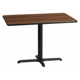 Flash Furniture Walnut Table,Rectangle w/X-Base,30"x42" XU-WALTB-3042-T2230-GG
