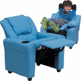 Flash Furniture Light Blue Vinyl Kids Recliner DG-ULT-KID-LTBLUE-GG