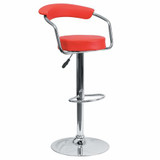 Flash Furniture Red Vinyl Barstool,Adj Height CH-TC3-1060-RED-GG