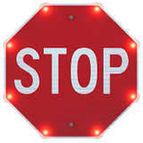 Tapco Indoor LED Stop Sign,24x24 in,Aluminum  300444