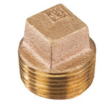 Smith-Cooper Square Plug,Cored,1-1/2",125,Brz Nl 4385006490