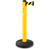 Lavi Industries Tempest Retractable Belt Barrier 38-1/4"" Yellow Post 12' Black/