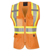 Pioneer Ladies Mesh Back Vest,Orange,2XL V1021850U-2XL