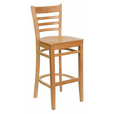 Flash Furniture Barstool,Natural Wood,Ladder Back XU-DGW0005BARLAD-NAT-GG