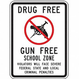 Lyle Reflective Drug Free Sign,18x12in,Alumin  DF-026-12HA