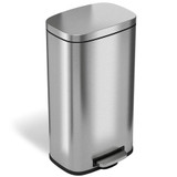 Hls Commercial Trash Can 8 Gallon Step, Stainless Steel HLSS08R