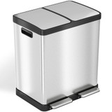 Hls Commercial Trash Can and Recycle Bin 16 Gal Combo, HLSS16R