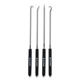 Long 4-Piece Hook and Pick Set, Non-Slip Handle, Steel, 9-3/4 in L