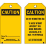 Brady Caution Tag,5 3/4in H,3in W,Polyest,PK25 76193