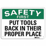 Lyle Safety First Sign,10 in x 14 in,Aluminum U7-1228-NA_14x10