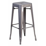 Flash Furniture Metal Stool,Backless,Clear,30" XU-DG-TP0004-30-GG