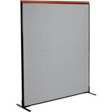 Interion Deluxe Freestanding Office Partition Panel 60-1/4""W x 97-1/2""H Gray