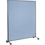 Interion Mobile Office Partition Panel 60-1/4""W x 99""H Blue