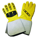Condor Gloves,Yellow,L,Gauntlet,Fleece,PR 48WU16