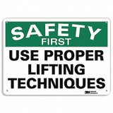 Lyle Safety First Sign,10 inx14 in,Aluminum  U7-1261-NA_14x10